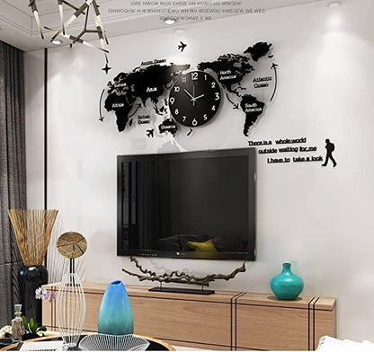 World Map Stylish 3D Wall Clock â Add Wanderlust to Your Walls