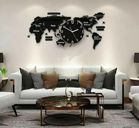 World Map Stylish 3D Wall Clock â Add Wanderlust to Your Walls