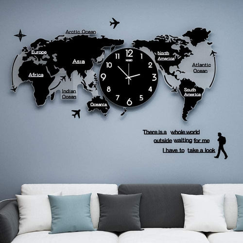 World Map Stylish 3D Wall Clock â Add Wanderlust to Your Walls