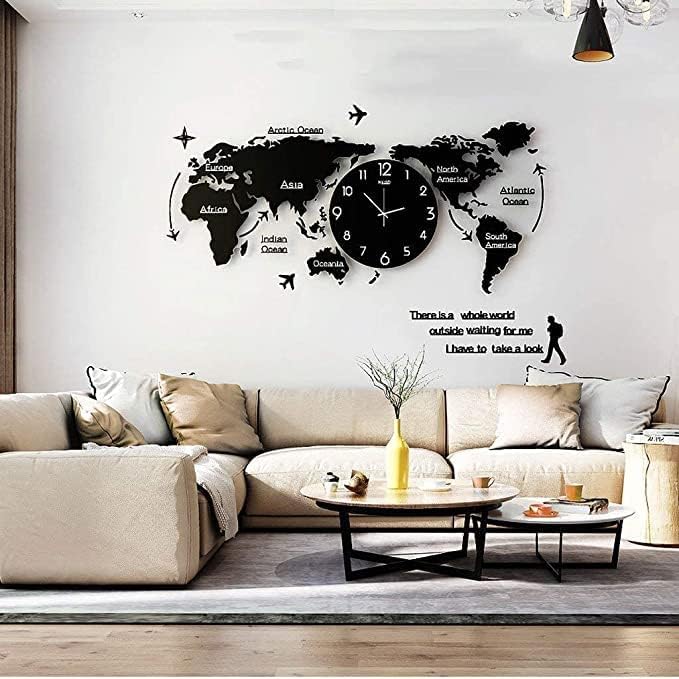 World Map Stylish 3D Wall Clock â Add Wanderlust to Your Walls